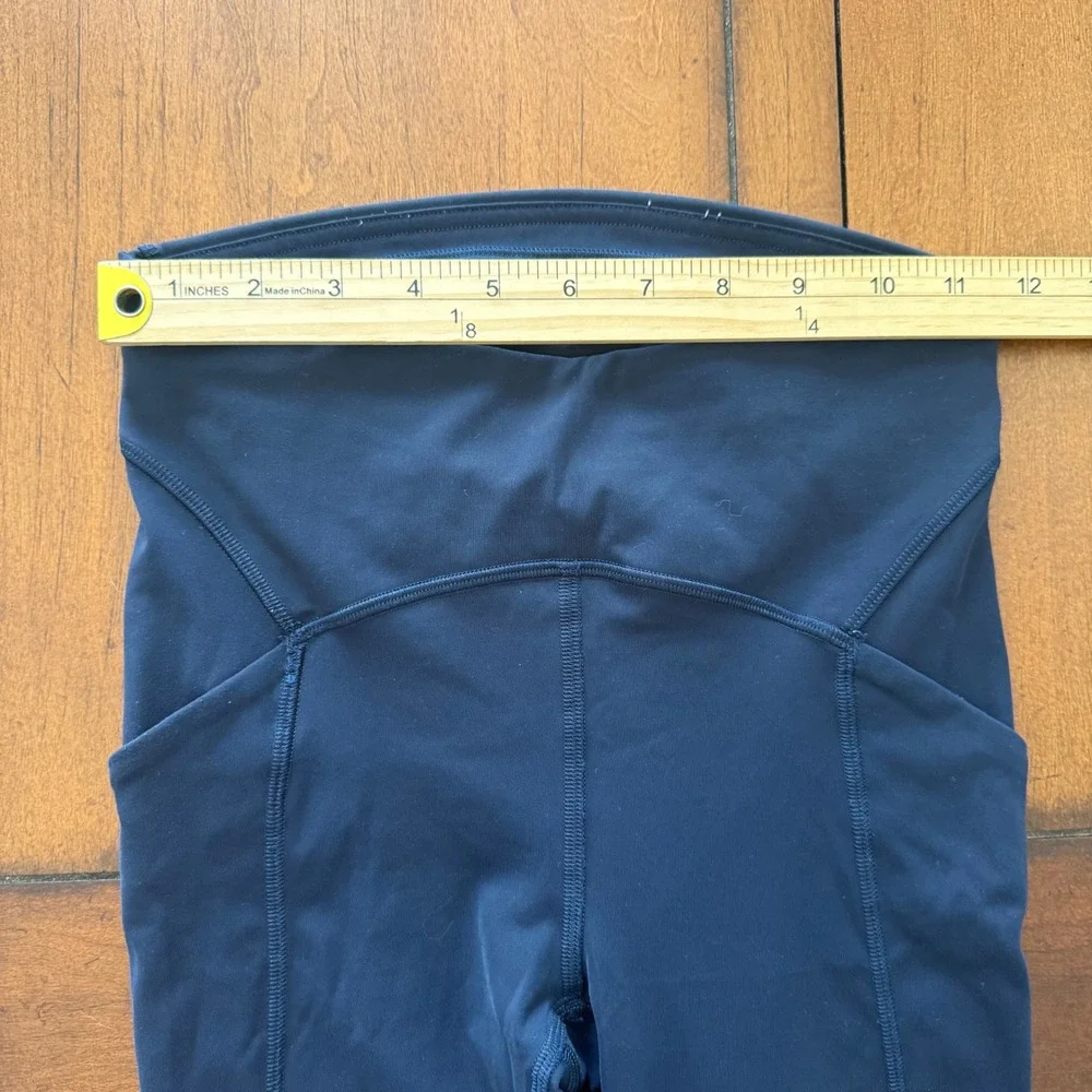 Lululemon Womens Navy Blue High Rise Pocketed Athletic Leggings Size 4 25" - Picture 5 of 7